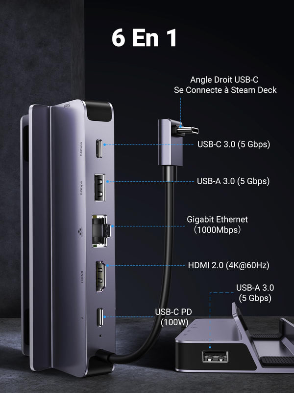 UGREEN Station d'accueil pour Steam Deck hub 6 en 1